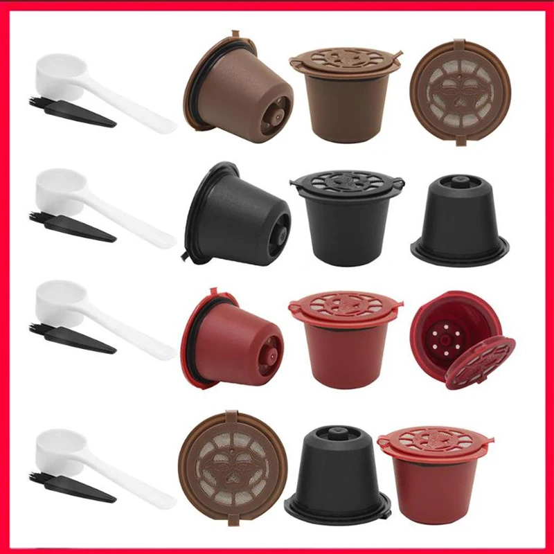 

3 шт./упак. многоразовые Многоразовые капсулы для кофе Nespresso с 1 пластиковой ложкой фильтра капсулы для оригинальной линии фильтров Siccsaee