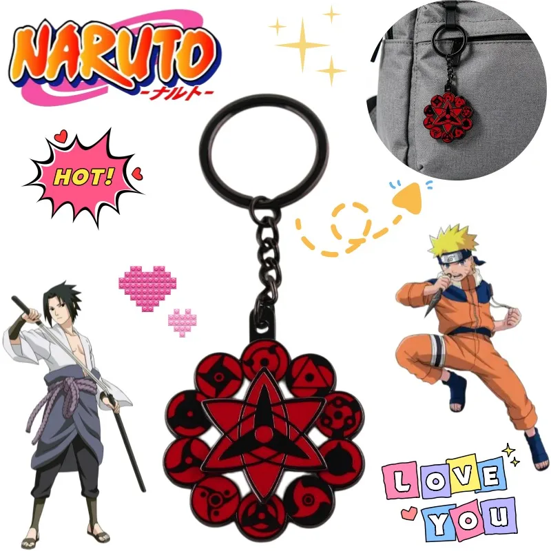 Фото Брелок-подвеска NARUTO с вращающимся глазом, креативный дизайн, персонализированный, аниме-атрибутика, декоративный элемент для рюкзака, праздничный подарок №1