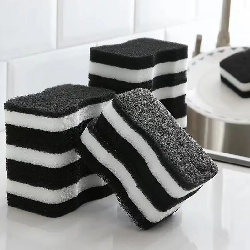 5 шт. волшебная губка трехслойная с имитацией люфы бытовая чистящая для кухни