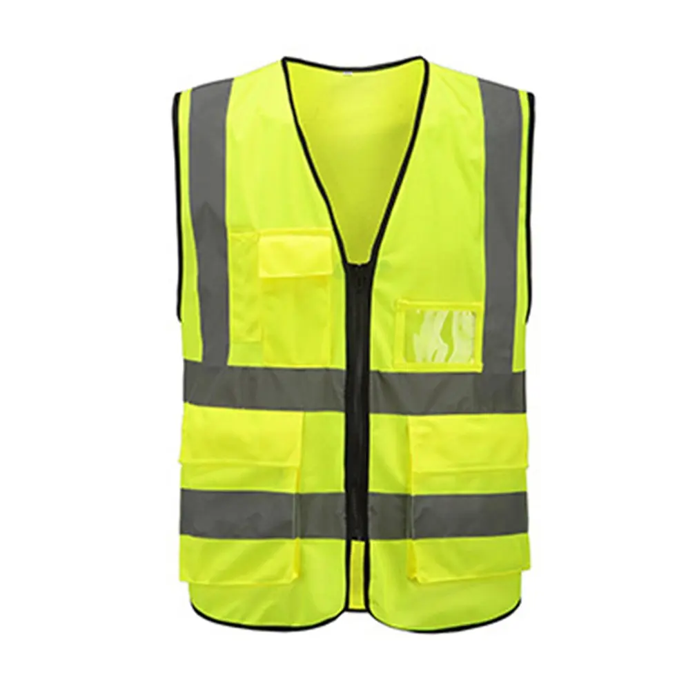 

) Multi-pocket Reflective Vest Riding Traffic Vest Safety Railway Coal Miners Uniform Vest Breathable Reflective Vest