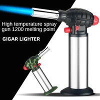 outdoor bbq torch jet turbo cigar lighter spray gun jet butane lighter for kitchen 1300 c fire windproof lighter no gas