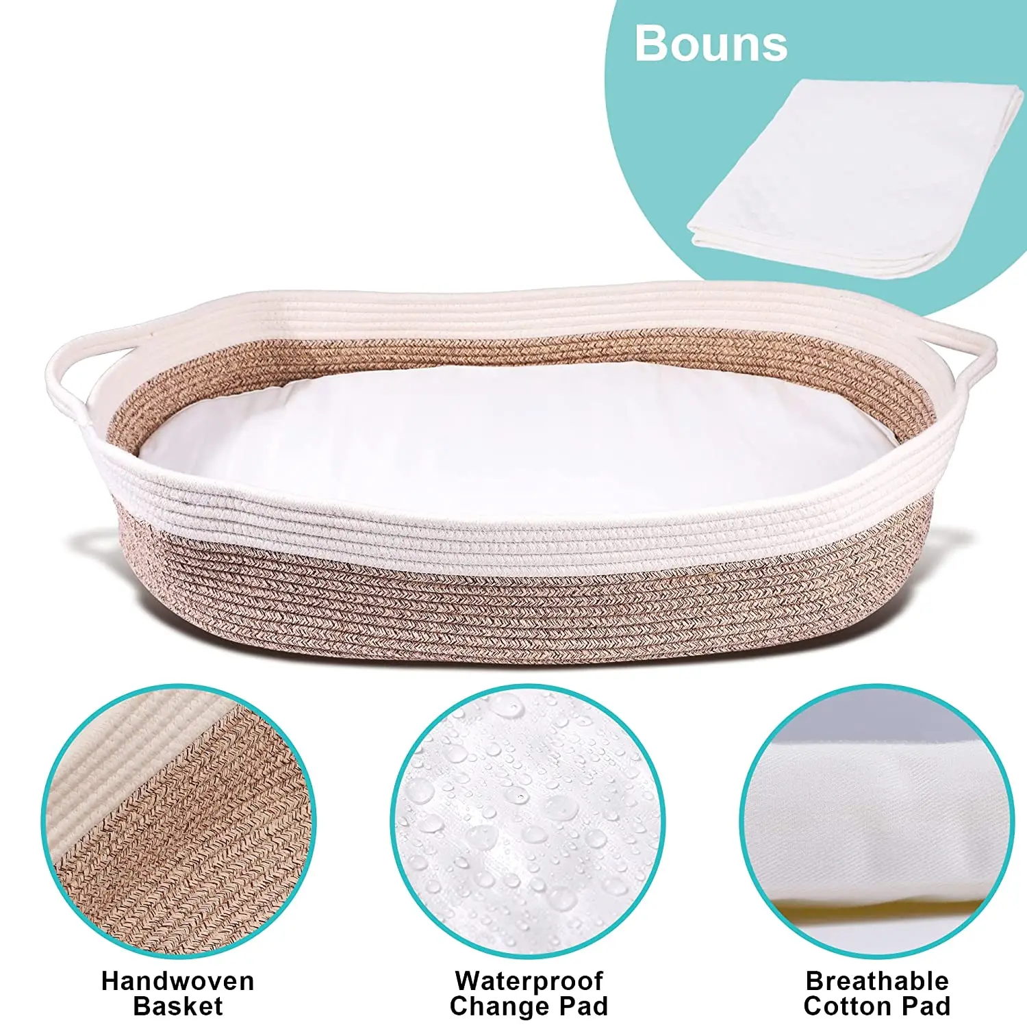 Корзина из хлопковой веревки для ребенка корзина пеленания хлопковый комплект в