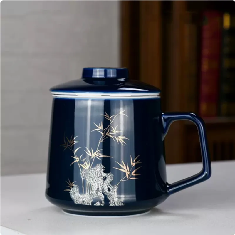 

Китайский керамический фильтр, чайница, Персональная специальная чашка для разделения воды, Высококачественная офисная чашка с ручкой, домашний чайный набор