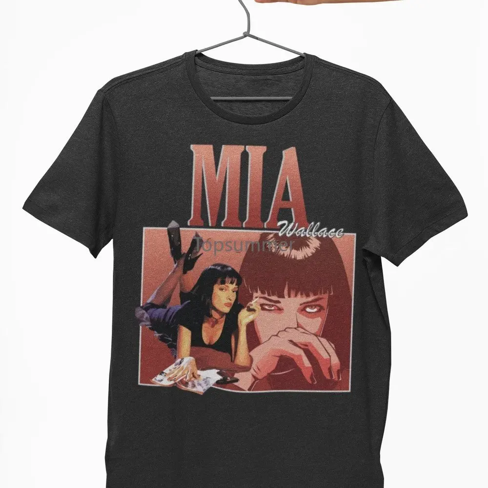 

Mia Wallace T Shirt Pulp Fiction Uma Thruman Quentin Tarantino Vincent Vega Unisex T Shirt Vintage T Shirt Custom