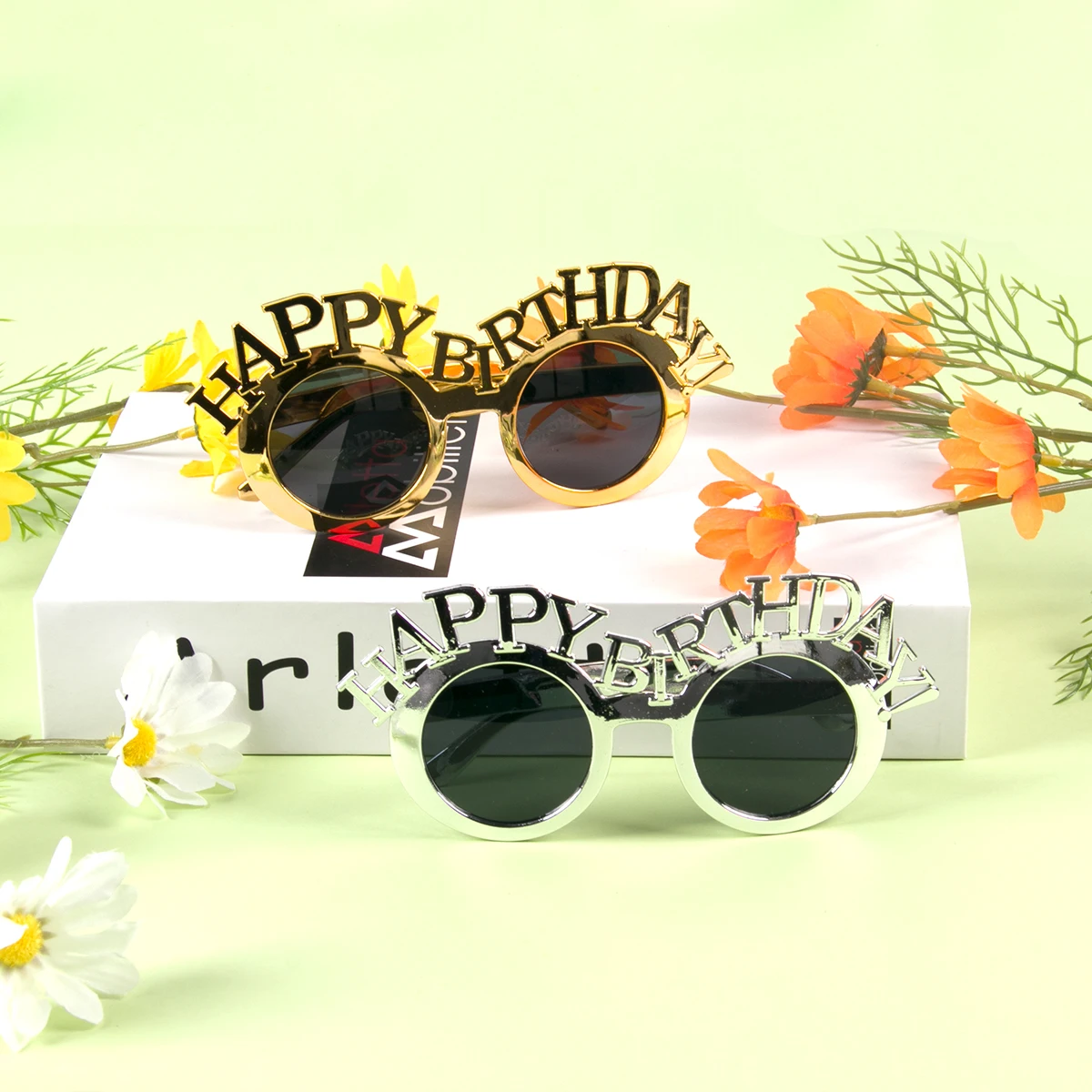 

Happy Birthday Glasses Photo Booth Props Birthday Party Accessories Adult Kids Funny Glasses Gold Silver Letters Sunglasse