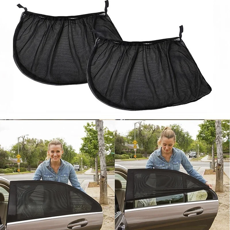 

2pcs Universal Car SUV Side Window Shade Curtain Child UV Sun Prevent Sunshine Blocker Cover Shade Mesh Car Styling Accessories