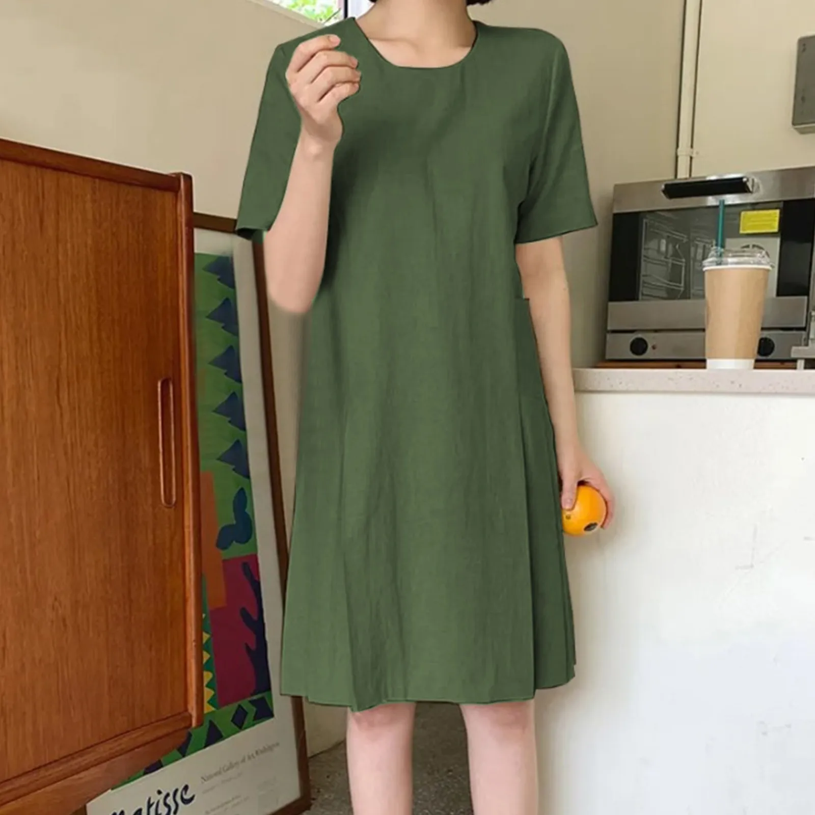 

Women Chiffon Mini Dress Elegant V-Neck Short Sleeve Loose Dresses Ruffles Solid Office Lady Chic Beach Party Dresses Vestidos