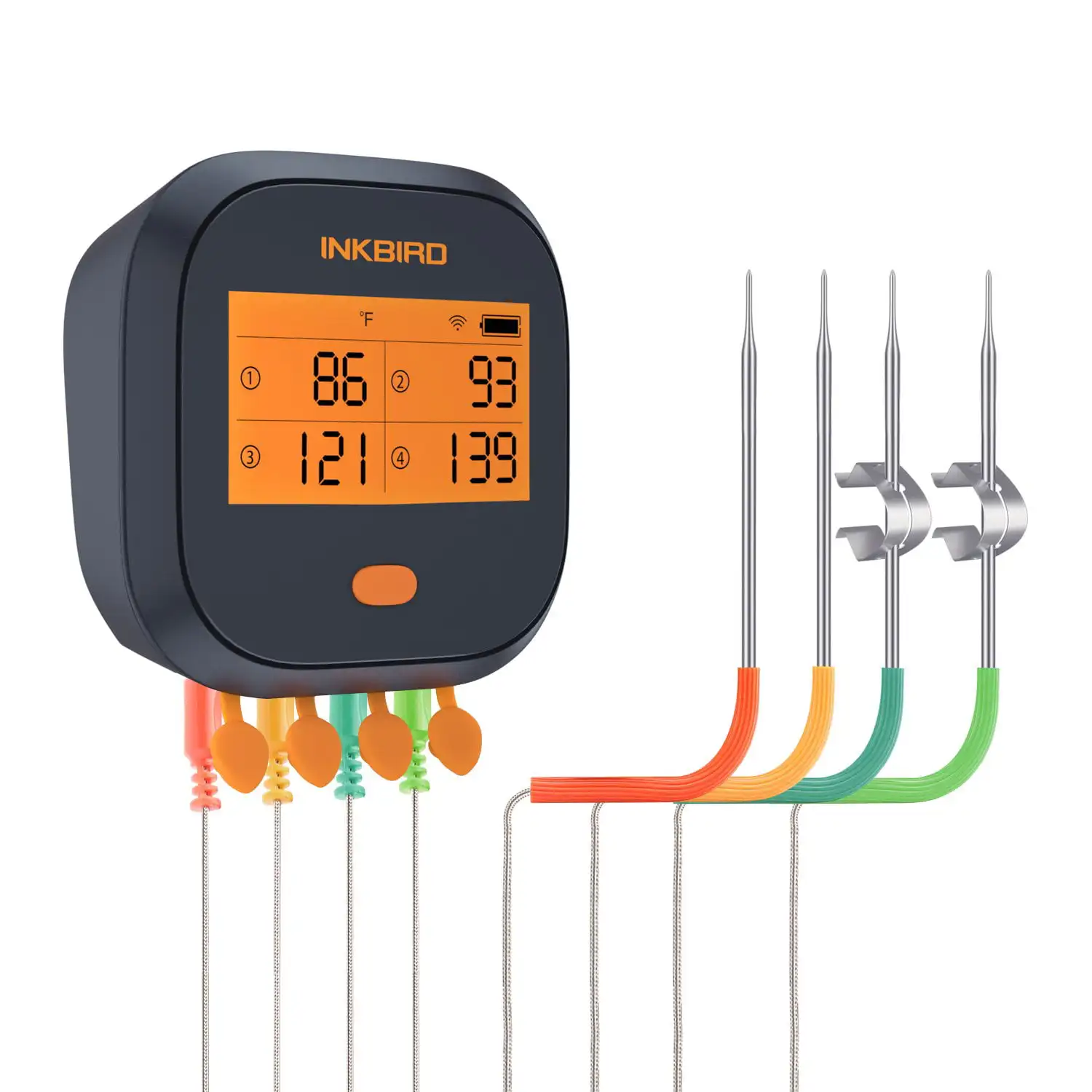 

Wifi Wireless Waterproof Meat BBQ Grilling Rechargeable Thermometer IBBQ-4T