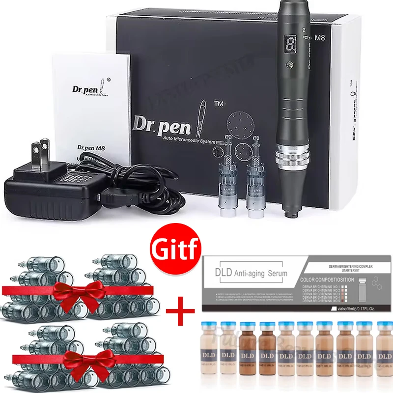 Dr Pen Ultima M8 ручка с микроиглами BB крем светящийся набор 20 шт. игл уход за лицом