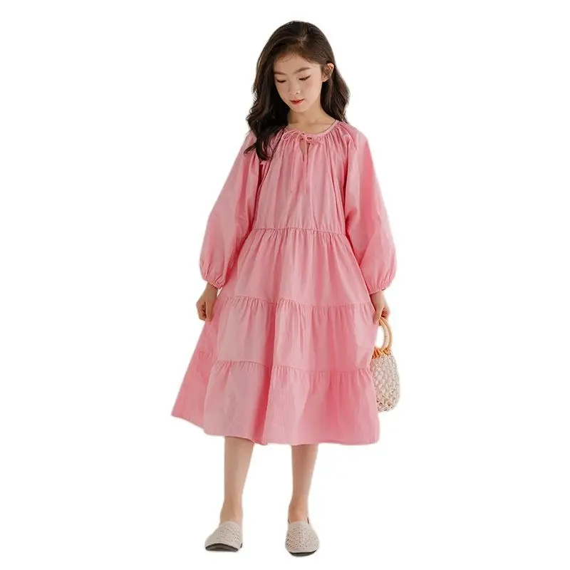 Детское хлопковое платье с пышными рукавами на возраст 12-16 лет |