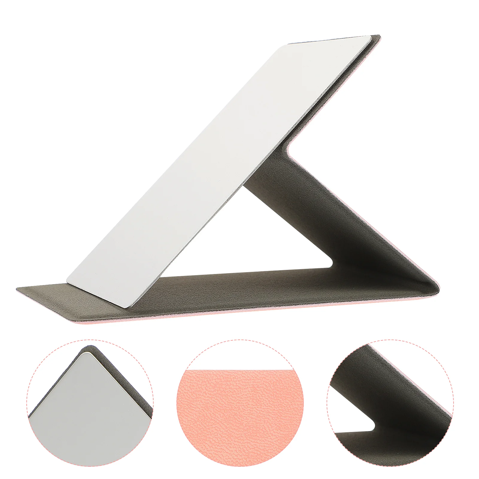 

Mirror Folding Makeup Vanity Hand Travel Compact Pocket Girl Women Handheld Hairdresser Tabletop Desktop Beauty Pu Metal