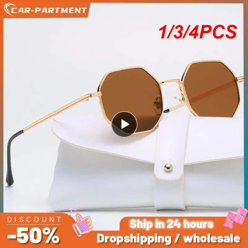 

1/3/4PCS Small Square Sunglasses for Men Women Polygon Mirrored Lens Sun Glasses Driving Eyewear Fashion Metal Frame Glasses