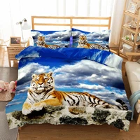 gigantic tigers duvet cover set king queen double full twin single size animal bed linen set