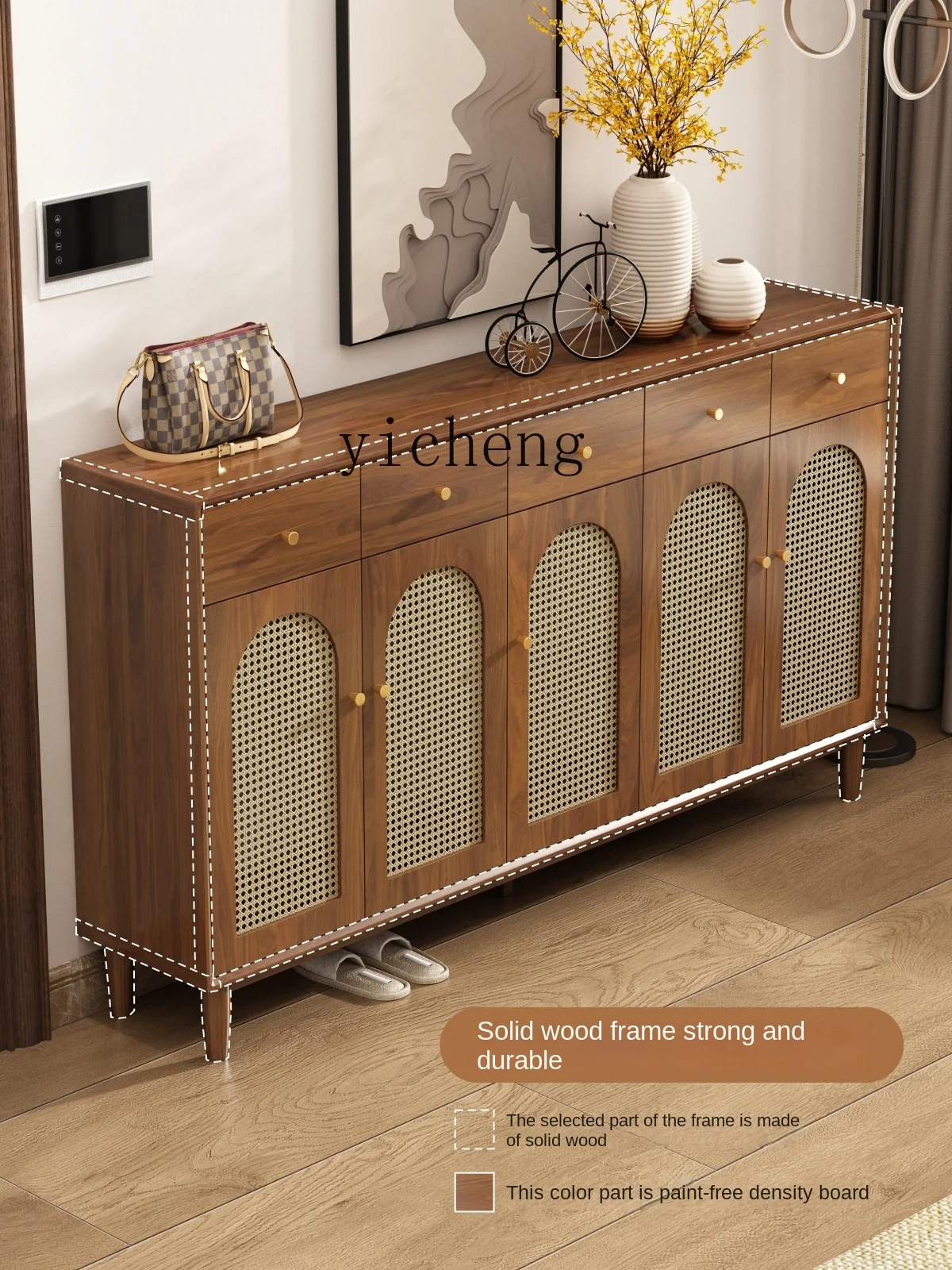 Винтажный ротанговый шкаф Zc