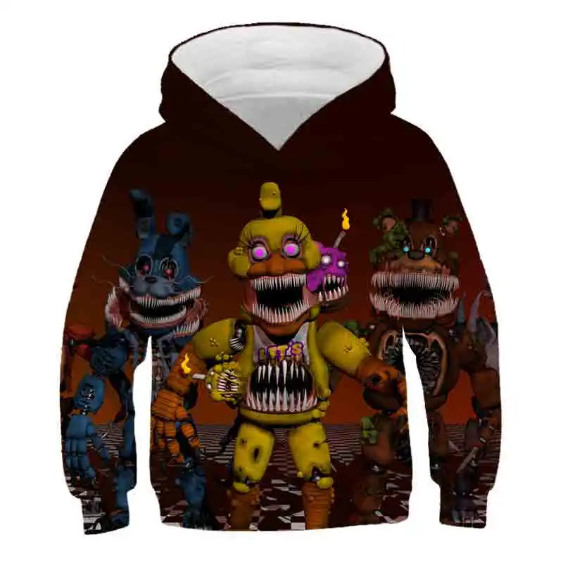 

Spring Autumn Five Night At Freddy Hoodies New Boys Girls 4 5-14 Years Sweatshirts Clothing Cartoons Casual Hooded Tops Costumes