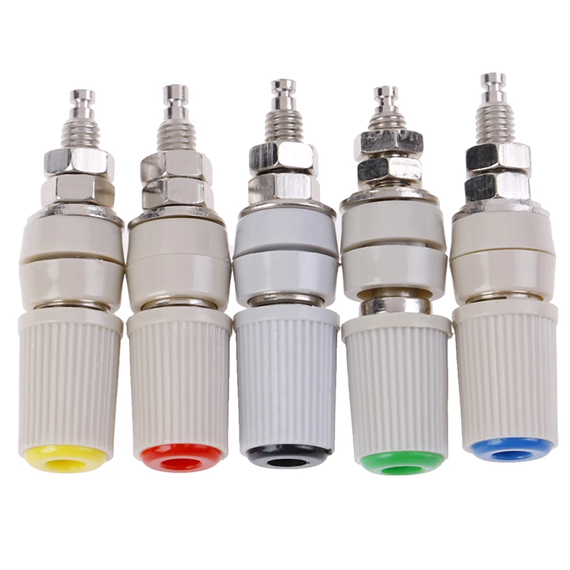 

1PCS 45mm Coppper+ABS High Current Connectors 30A M5 Type 4mm Amplifier Female Banana Jack Socket Test Binding Post Connector