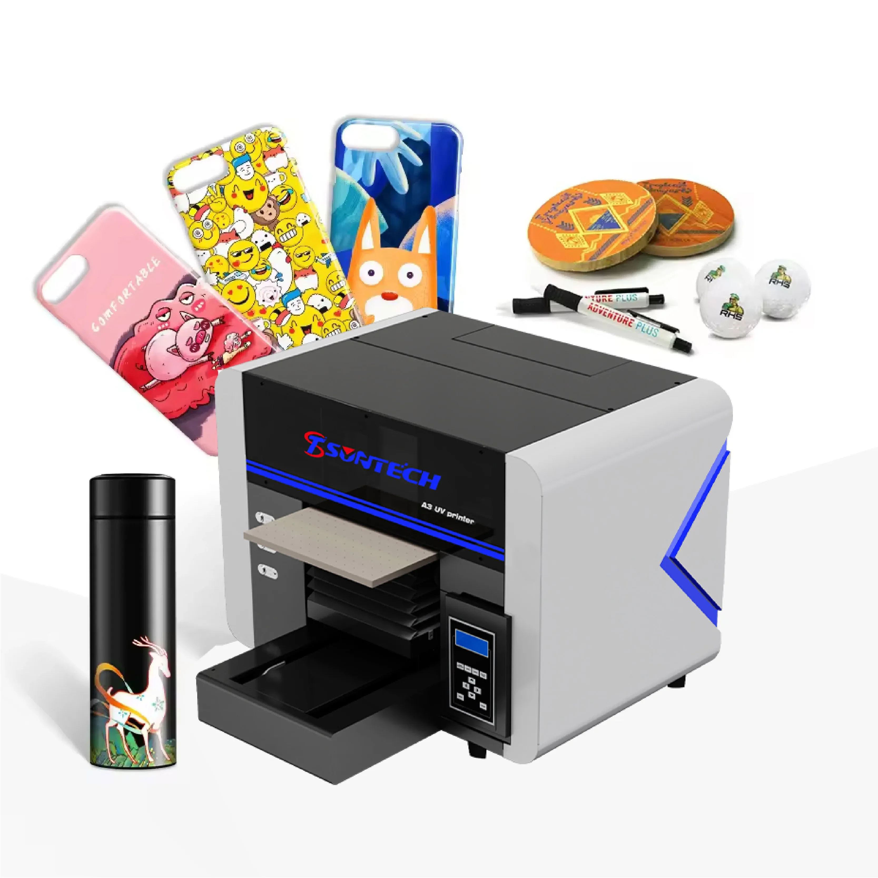 Suntech mini business a3 3040 УФ цифровой небольшой планшетный принтер для кристаллов / чехла