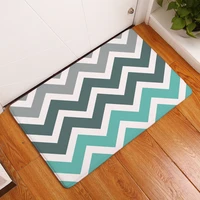 geometric print entrance doormat anti slip bathroom kitchen carpet flannel striped pattern bedroom rug home decor hallway mat