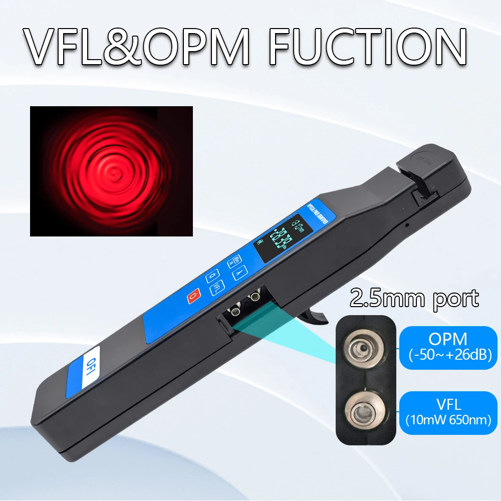 OPTFOCUS Fiber Optical Identifier 10mW Visual Fault Locator Laser Pen -50~+26dB Optic Power Meter Fiber Tester Free Shipping