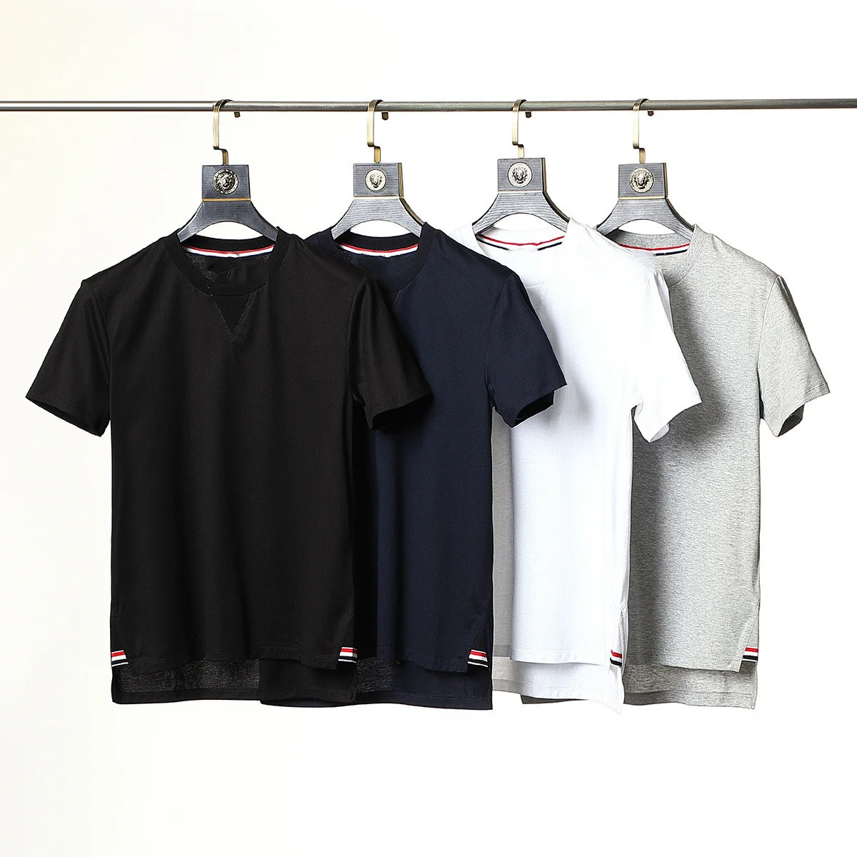 

2022 Summer Men T-Shirt Top Women Short Sleeve Pure Cotton Striped Casual Loose Korean Design Plus Size