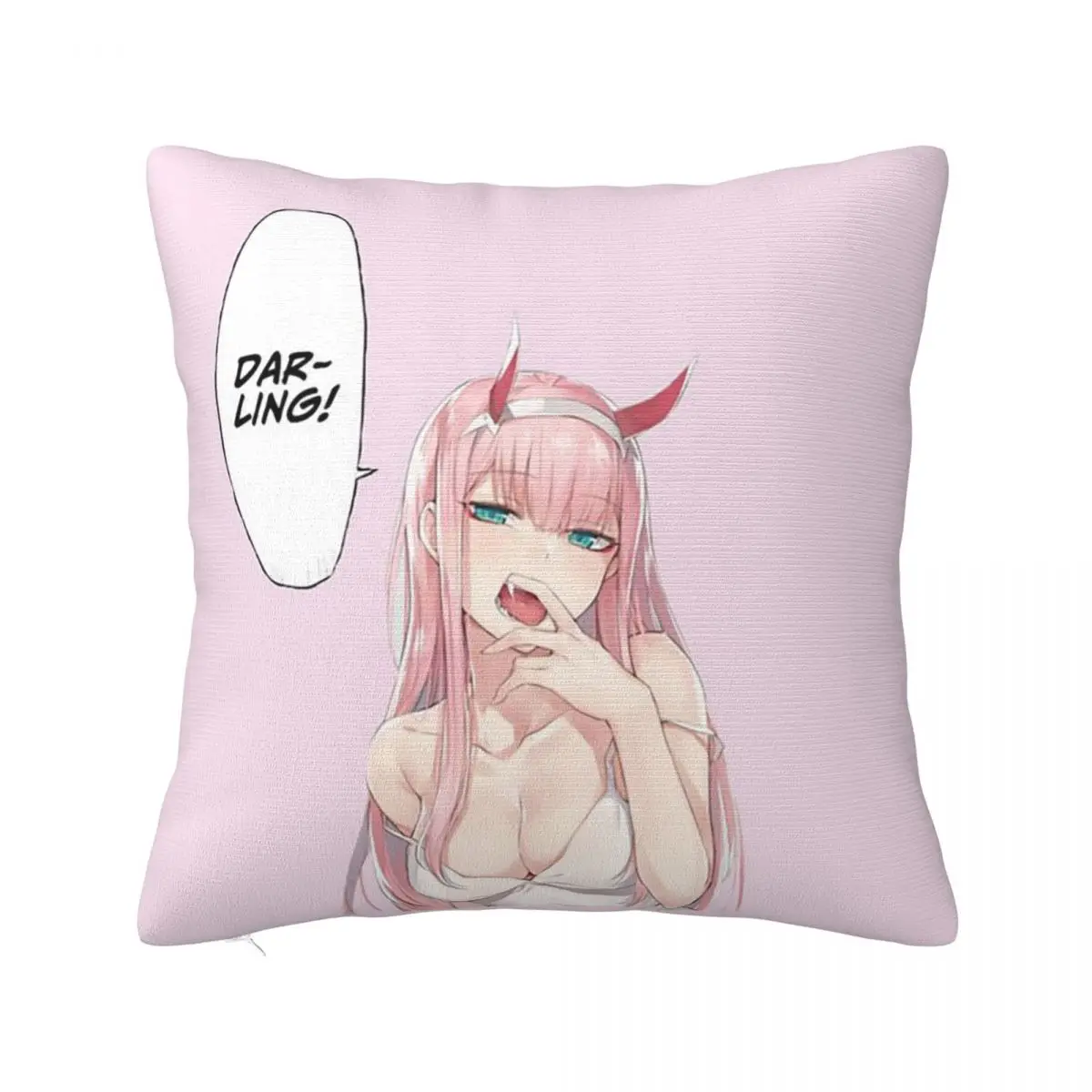 

Pink Darling In De Franxx Pillowcase Printing Cushion Cover Decorations Cloocl Throw Pillow Case Cover Home Square 40*40cm