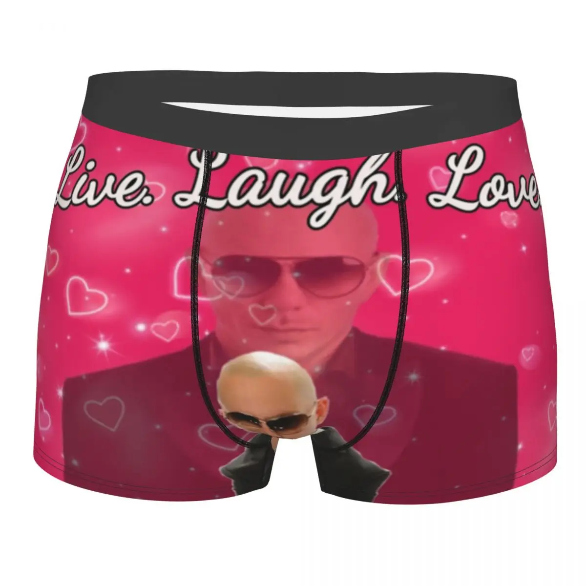 

Mr. Worldwide Says To Live Laugh Love Underpants Homme Panties Male Underwear Print Shorts Boxer Briefs