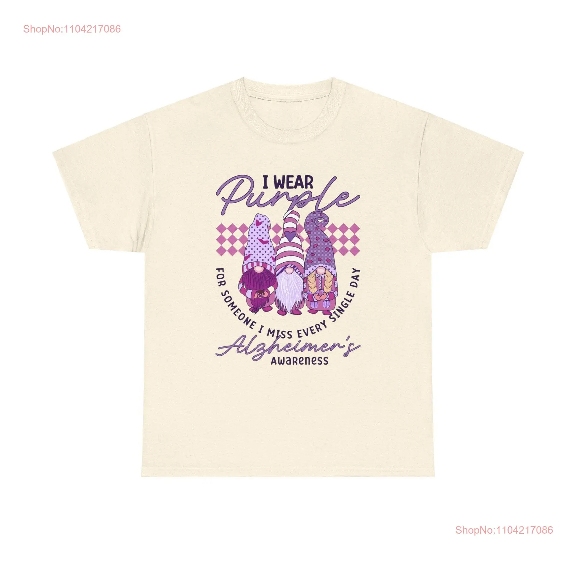 Gnome I Wear Фиолетовая футболка с информацией о Альцгеймеров сохраняющая