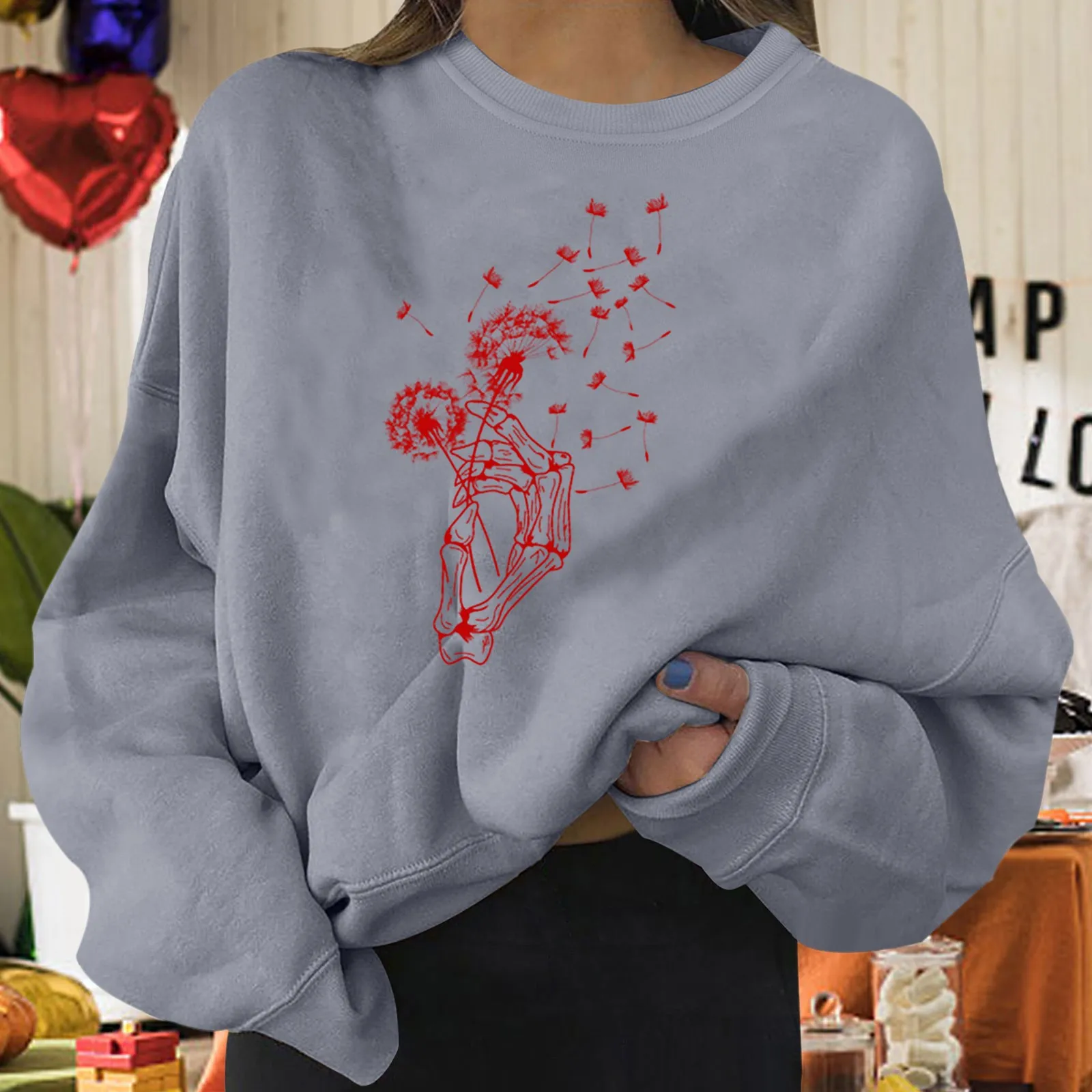 

Womens Halloween Print Sweatshirt Long Pullover Ugly Christmas T Shirts Yoga Pullover Women Women's Sweatshirts 2x