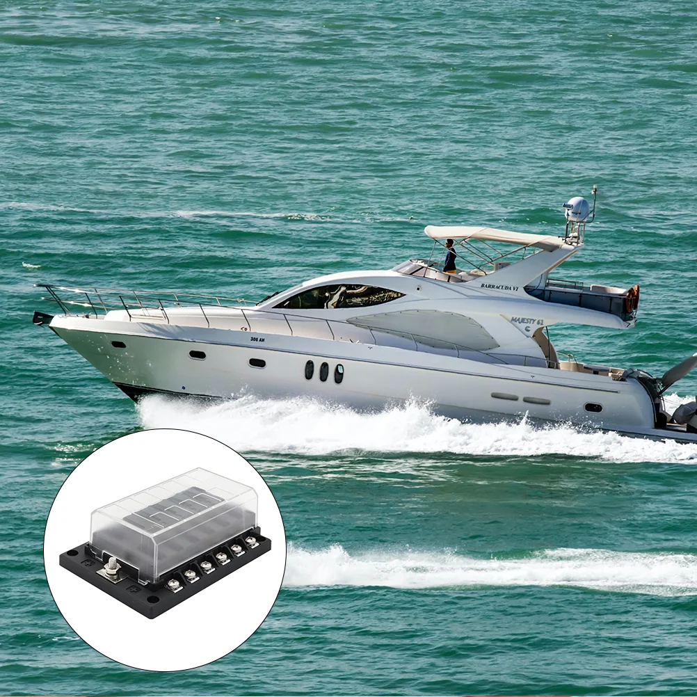 

12 Way Fuse Block Fuse Box Holder with LED Indicator Damp-Proof Cover Sticker