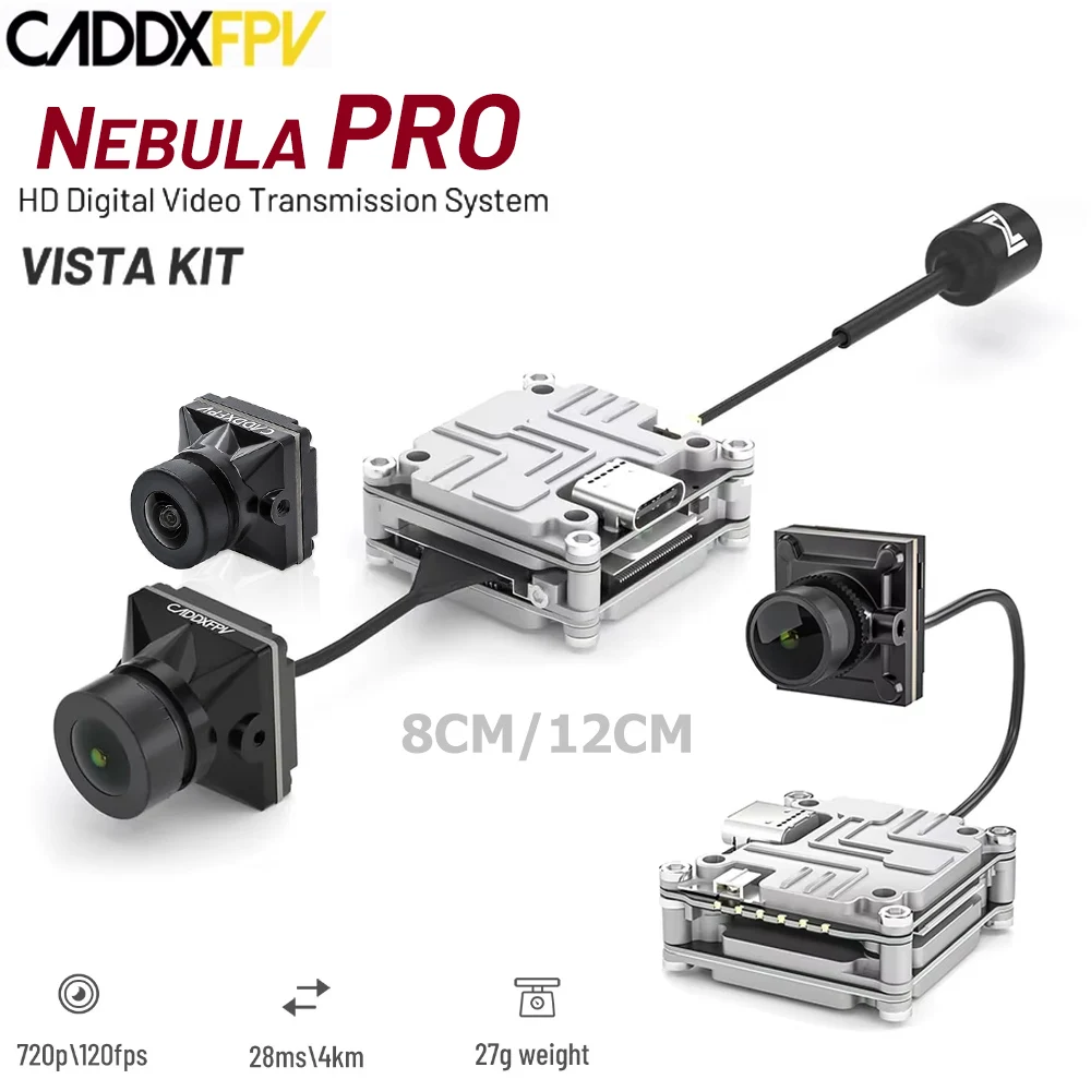 CADDX Nebula Pro Vista Kit 8 см/12 см оригинальные аксессуары HD цифровая камера VTX 720p/120 кадров в