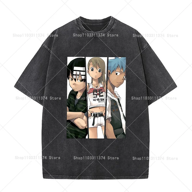 Футболка унисекс Soul Eater в винтажном стиле, летняя, с коротким рукавом, аниме-футболка, свободный крой, повседневная одежда для взрослых, подарок (art.: 3920dc6818541) - 3920dc6818541