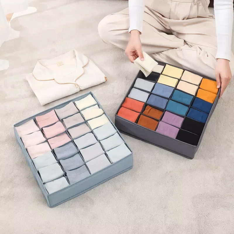 

Grids Socks Storage Box Organizers Storage for Underwear Bra Foldable Closet Organizer Drawers Dividers Boxes