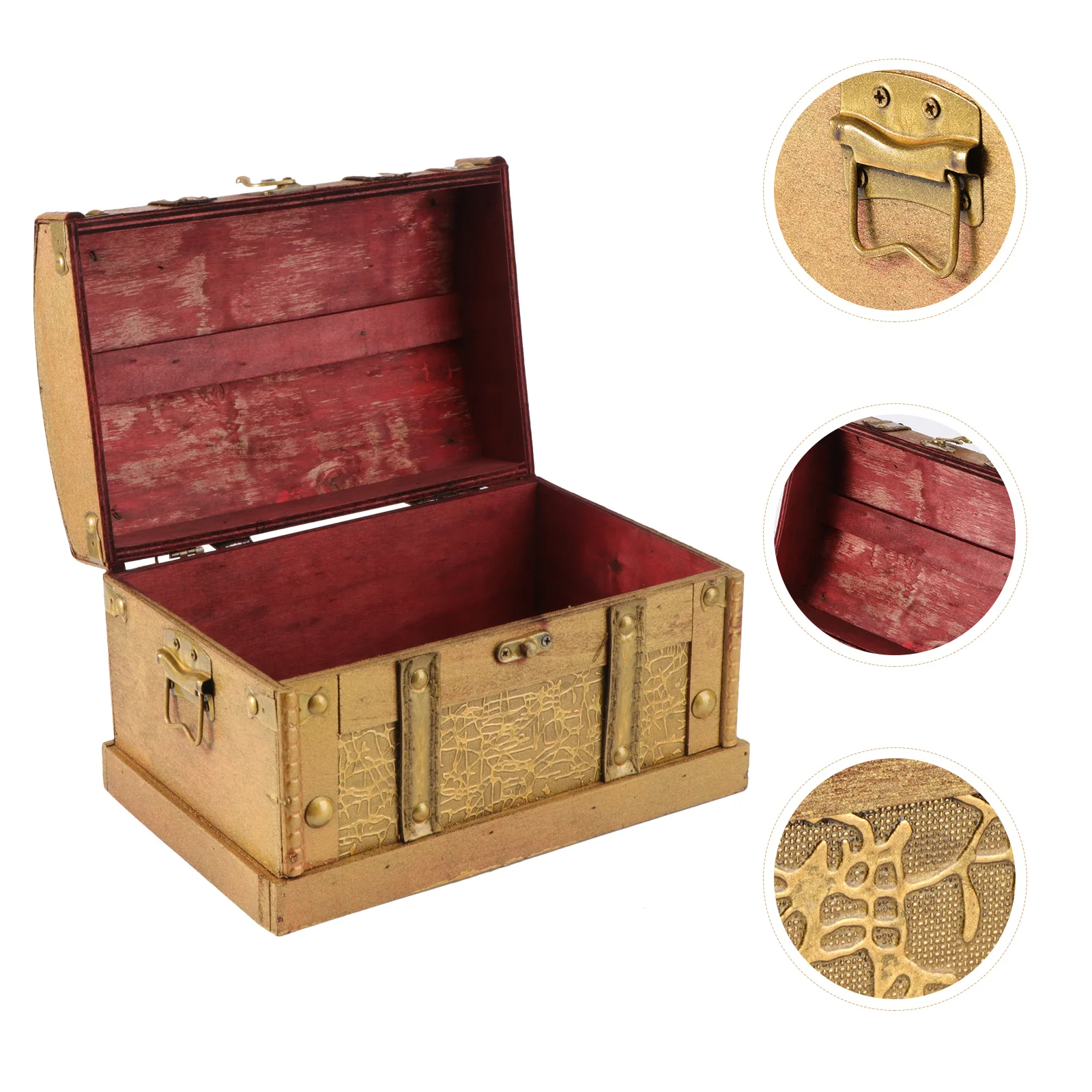 

1Pc Pirate, Jewelry Storage Organizer Wooden Pirate Box Trinket Keepsake Case Decor Without Lock