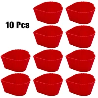 10pcs silicone baking cups reusable muffin liners cupcake holders baking molds home kitchen cooking supplies cake decorating
