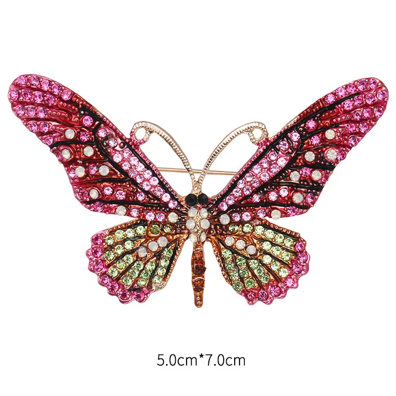 

European and American exaggerated clothing with diamond Diamond Butterfly Brooch girl lovely pin fashion popular Brooch