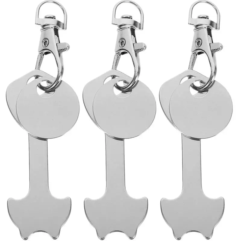 

3pcs Shopping Cart Tokens Key Ring Coin Holder Keychain Cart Coin Keychain