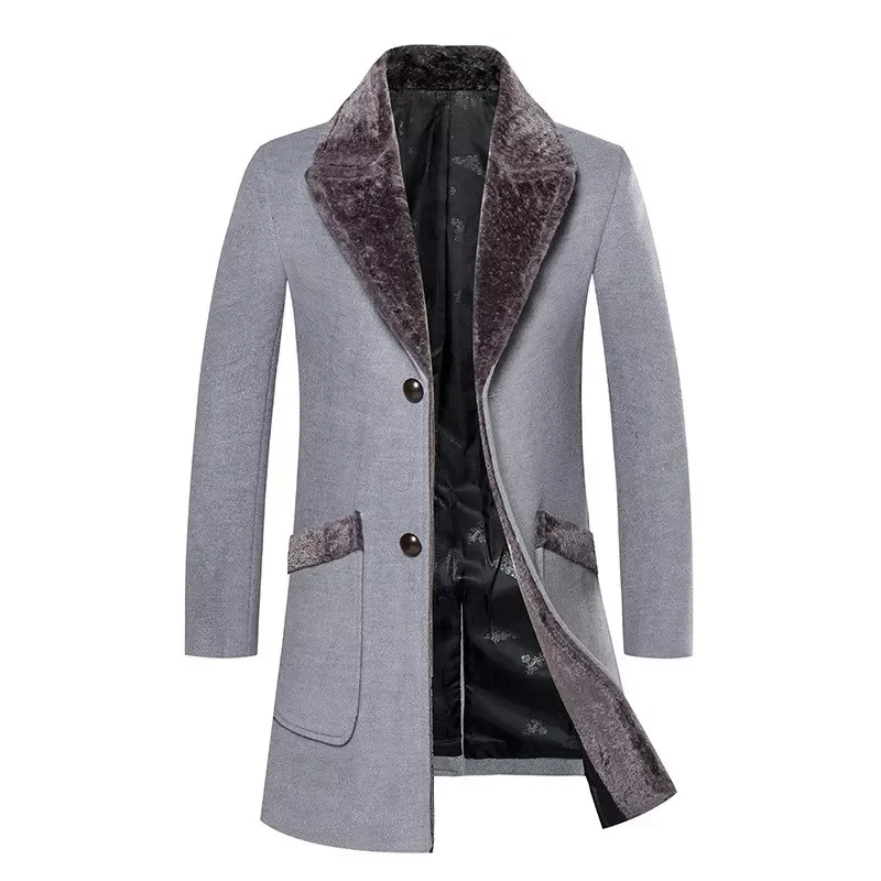 2022NEW Winter Coats Long Jackets High Quality Men Casual Trench Wool Blends Business Casual Thicker Warm Woolen Long Coats 5XL