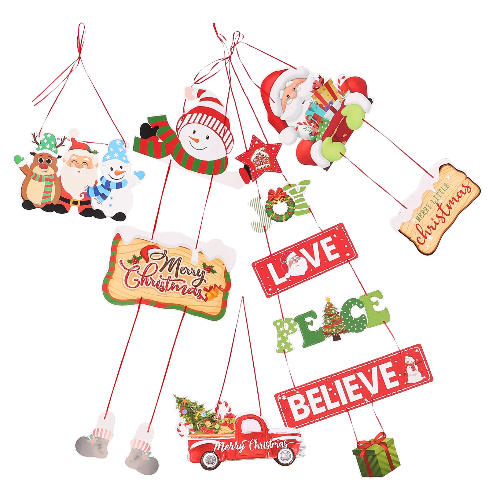 

5 Pcs Xmas Tree Decorations Party Hanging Ornament Piece Set Christmas Paper Supplies Ornaments