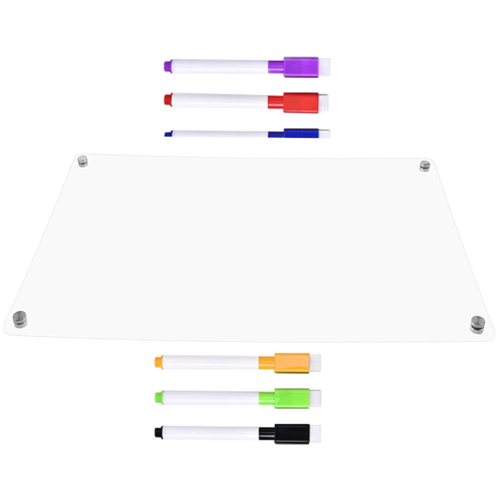 

Clear Dry Erase Board Acrylic White Fridge Calendar Whiteboard Magnetic Grocery List Pad Attraction Wall Hanging For