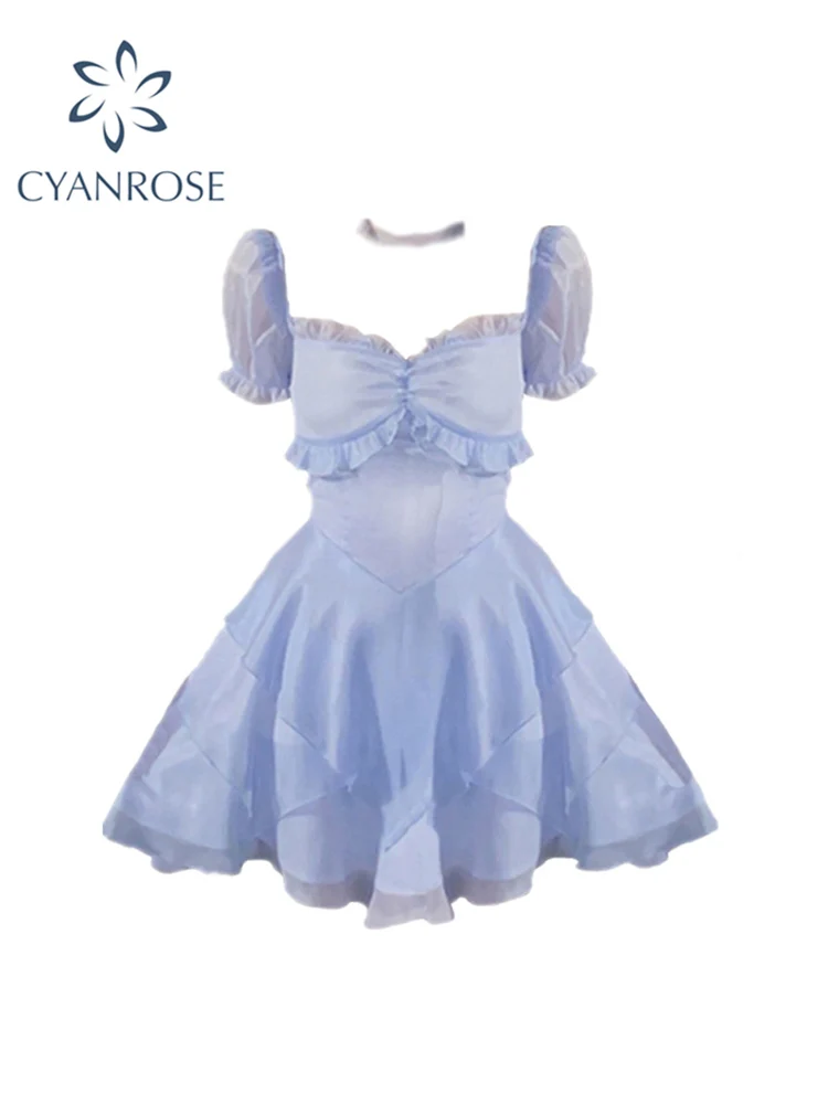 

Женское платье, французское винтажное привлекательное милое мини-платье с квадратным вырезом, Женская Повседневная элегантная Празднична...