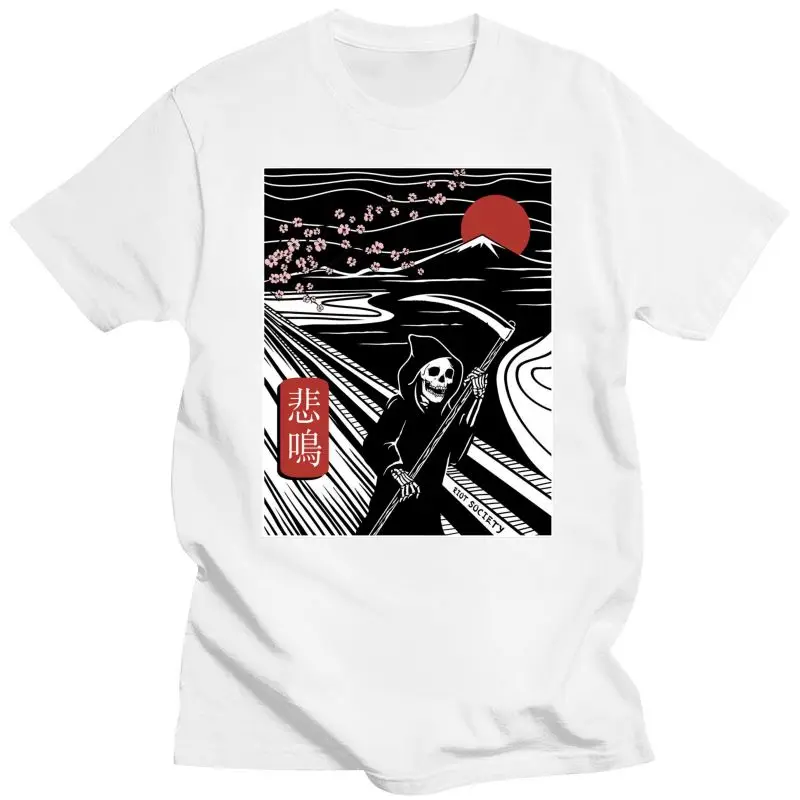 

New Riot Society Scream Reaper para hombre, camiseta de verano, camiseta