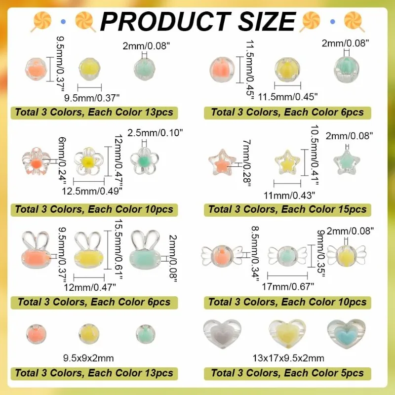 234 Шт. Акриловые Бусины Разных Пастельных Цветов С Красочными Звездами И