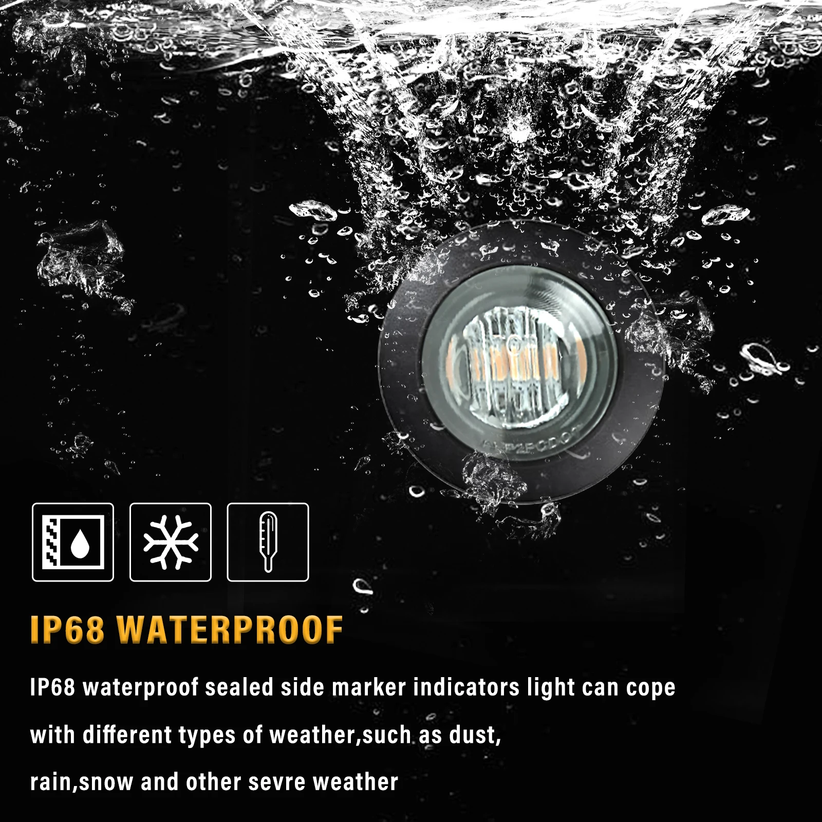10PCS 24V Geräucherte Runde LED Seite Marker Lichter Freiheit Vorne Hinten Signal Lampe Indikatoren Wasserdicht für Lkw Anhänger boot – Detail 7
