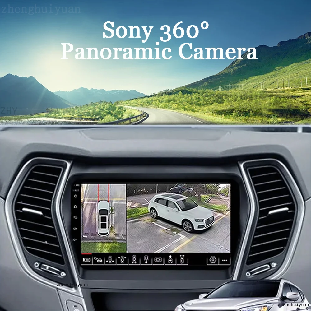 Автомобильное радио Android 14 Carplay для Hyundai Santa Fe 3 Grand IX45 2012-2017 навигация GPS мультимедийный плеер WiFi + 4G стерео видео (art.: 3920caef462bc) - 3920caef462bc