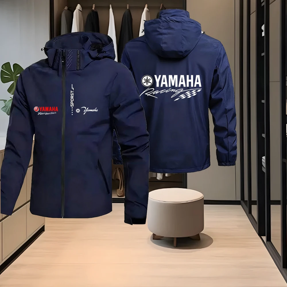 Фото Мужская легкая куртка с капюшоном с логотипом Yamaha, ветрозащитная и водонепроницаемая куртка для улицы, специально разработанная для альпинизма, №2