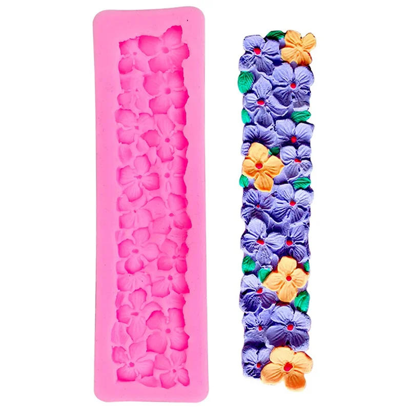 

Four-leafed Clover 3D Flower Cake Border Silicone Mold Fondant Cake Decorating Molds DIY Baking Decoration Tools