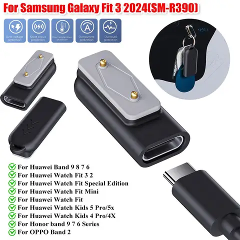Зарядное устройство для часов, адаптер USB C, прямоугольный адаптер для зарядного устройства типа C, магнитный адаптер типа C, зарядное устройство для часов для Samsung Galaxy Fit 3
