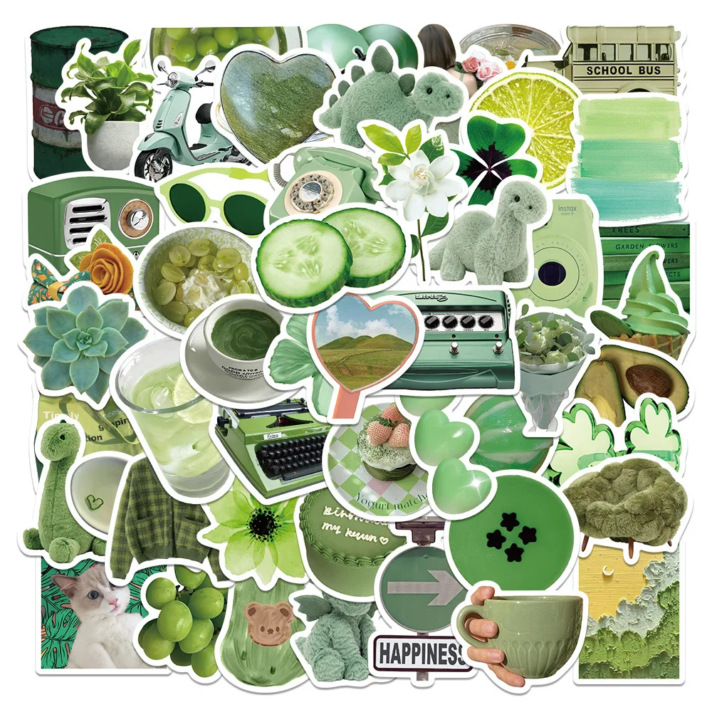

10/30/50PC Cartoon Avocado Green Summer Fresh Sticker Laptop Skateboard Luggage Phone Graffiti Kids Toy PVC Sticker Wholesale