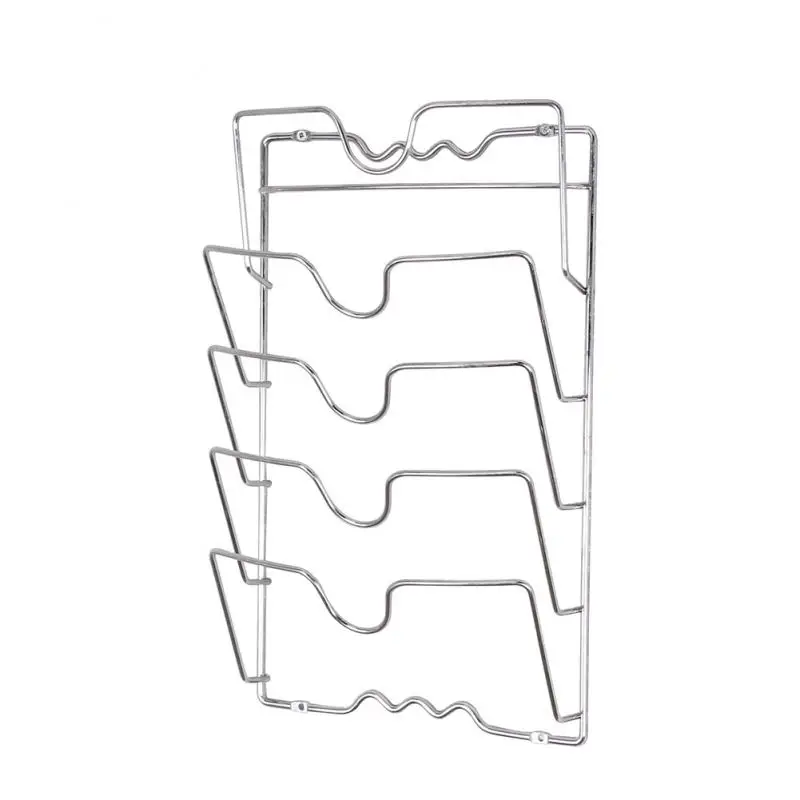 

Кухонная стойка-органайзер, Настенная подвесная стойка для крышек кастрюль, пятислойная металлическая многофункциональная полка для хран...