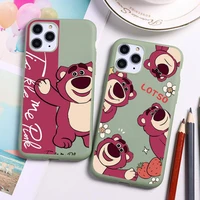 toy story strawberry bear lotso phone case for iphone 13 12 11 pro max mini xs 8 7 6 6s plus x se 2020 xr candy green cover